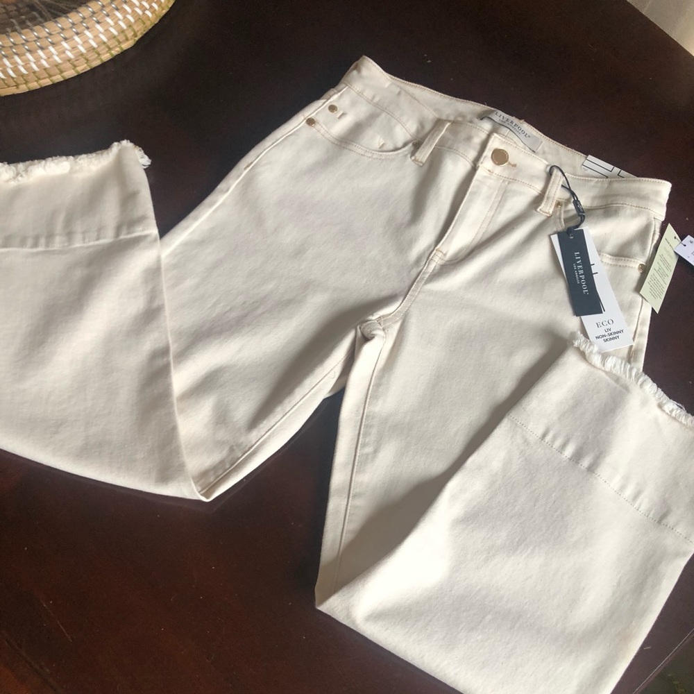 New Liverpool Los Angeles Cream cropped Jeans - Picture 3 of 12